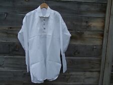 CIVIL WAR WHITE MUSLIN OFFICERS PLEATED  SHIRT WITH PEWTER BUTTONS  XLARGE