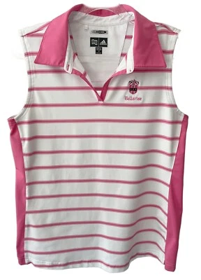 Adidas Mediano Sin Mangas Polo Tenis Golf Camisa Blanco Rosa Bellerive St. Louis Foto 1 de 4