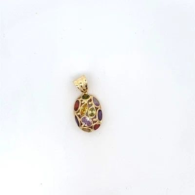14k Yellow Gold Oval Colored Stone Pendant (C31024420) - Image 1 of 2