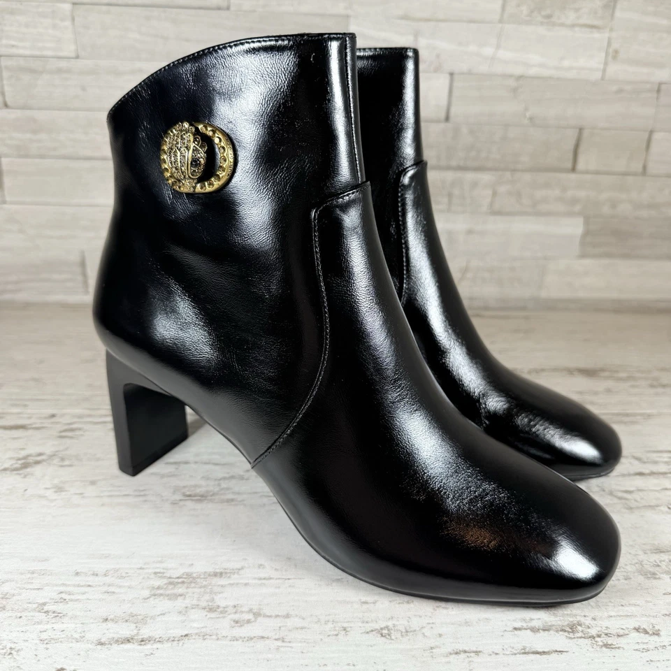 Курт Гейгер Лондон черный Chelsea квадратный носок Eagle голова кожаные ботинки SZ 38 US7.5 - Изображение 1 из 1