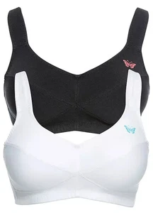 2x Women Non-Wired Bras With Padded Straps Ladies Bras UK40C EU90C -NEW MARKS - Picture 1 of 6
