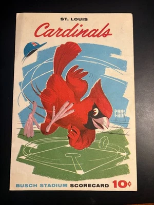 1961 Unscored Cardinals vs Giants Scorecard from Busch Stadium - Image 1 of 4