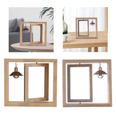 Rotating Picture Frame Wooden Classroom Wedding Party Decorative Decoration - Image 1 of 2