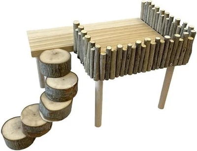 Platform Stand Shelf For Pet Hamster Golden Bear Double Floor Cage Climbing Play