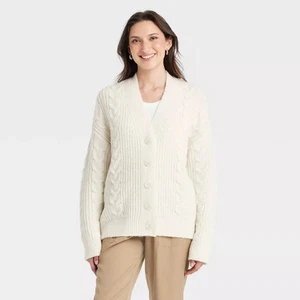 Women's Cozy Knit Cable Stitch Cardigan - Picture 1 of 32
