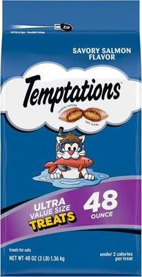 Temptations Classic Crunchy and Soft Cat Treats, Savory Salmon Flavor, 48 oz. Ba - Image 1 of 4