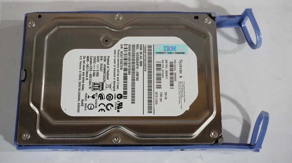 IBM 39M4508 39M4511 42C0463 WD2502ABYS-23B7A0 250GB HARD DRIVE DCM:HHNNNT2AGN - Image 1 of 4