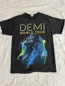 Alstyle Demi Lovato Neon Lights Black double Sided 2014 Concert T-Shirt Sz MED - Picture 1 of 9