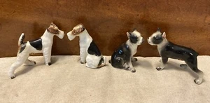 2-Pair Vintage MCM Ceramic Porcelain Dog Figural Salt & Pepper Shakers - Japan - Picture 1 of 13