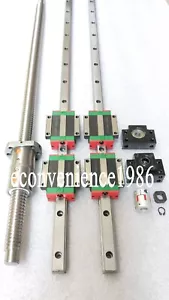2 Pcs HGR20--2500mm Linear Rail &RM1605/RM1610--2500mm Ballscrew &BF/BK12 Set - Picture 1 of 16