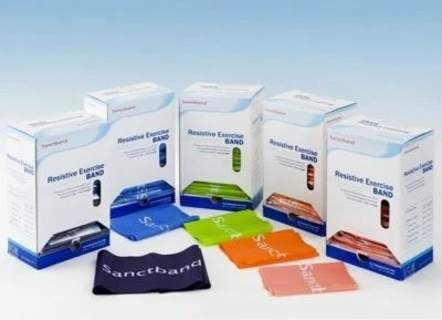 SANCTBAND 3 CHOOSE LEVEL Resistive Exercise Band 5FT Training Physical Therapy Rehab