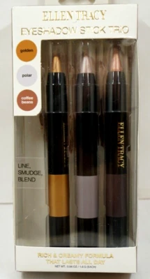 ELLEN TRACY Eyeshadow Stick Trio ~ Golden / Polar / Coffee Beans ~ Last all day - Image 1 of 4