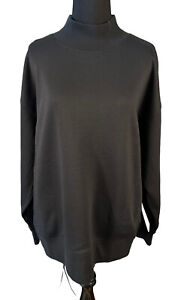 NWT ALO Yoga Refresh Pullover Black Small S Mock Sweatshirt Oversized Top