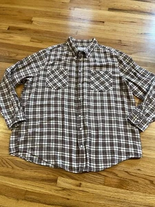 Camisa De Franela Manga Larga A Presión Perla A Cuadros Camel Joe De Colección Para Hombres Granate Blanco LEER - Imagen 1 de 5