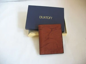 Nuovo portafoglio uomo Buxton MORBIDO pelle marrone sottile bifold 5 slot per carte custodia pic - Foto 1 di 7