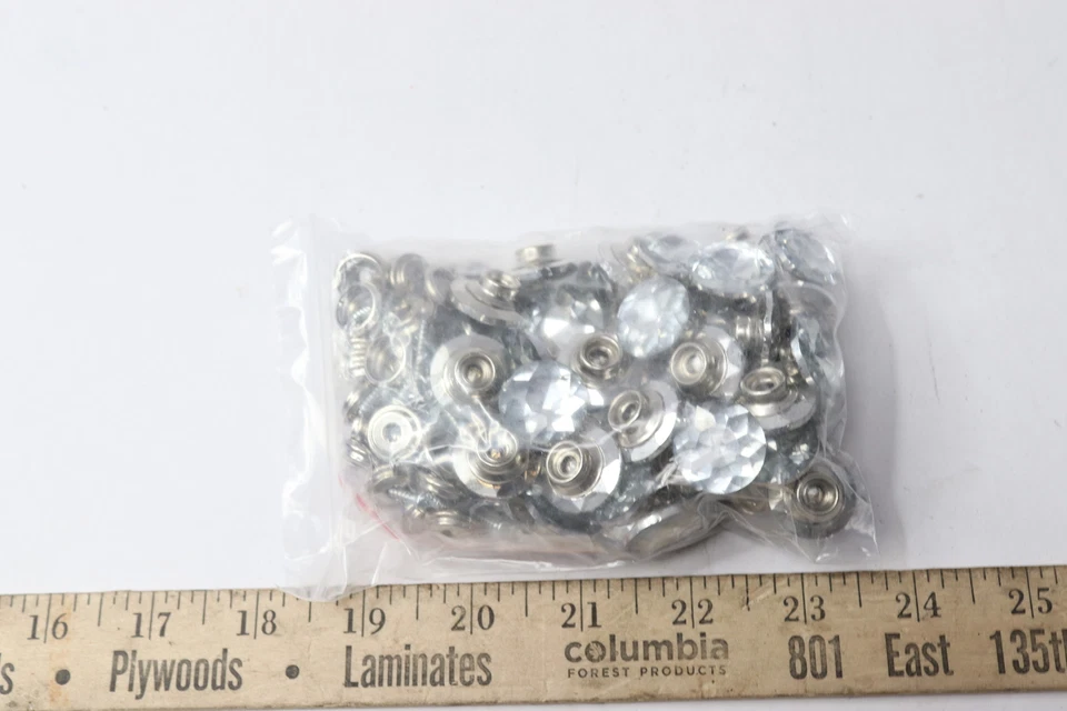 (50-Pk) Redbud Prong Buttons Decoration Tacks Crystal Glass Clear 20mm LCZJB  - Image 1 of 1