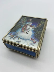 Vintage Snowman Music Box - Winter Wonderland - 4.5x3.25" - Picture 1 of 4