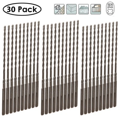 Drillforce 30PCS 3/16" X7" Rotary Hammer Drill SDS+ Masonry Concrete Drill Bits