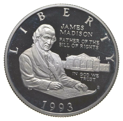 1993 PROOF - Bill Of Rights - James Madison  - Commemorative Half Dollar Cover