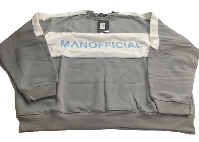 Sudadera Boohoo Hombre Gris Grande Oficial Color Bloque Grande Foto 1 de 2