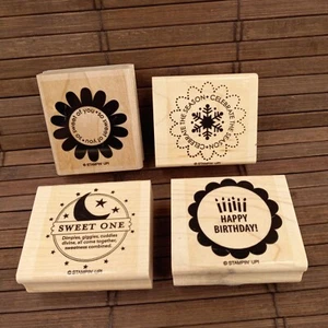 Stampin Up So Many Scallops Set Of 4 Circle Rubber Stamps Sweet One Celebrate - Picture 1 of 6