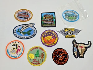 Travel Patches Vintage Souvenir Lot Mt Washington NH Kennebunkport Marine World - Picture 1 of 10