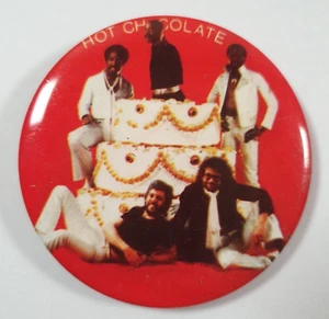 1970's Hot Chocolate Music Pop Badge Plastic/Tin retro - British Soul Music - Picture 1 of 2