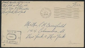 EE. UU. 1944. APO 680. Cubierta gratuita enviada a Nueva York (PK1439) - Imagen 1 de 2
