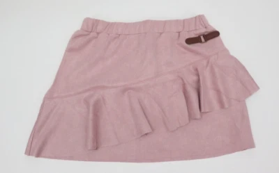 Девочек юбки оборки ярусный высокая талия искусственной замши мини юбка совершенно 8-9 лет - Изображение 1 из 4