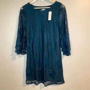 Trixxi Francesca’s Peacock Lace Cocktail Dress XL NWT - Picture 1 of 7