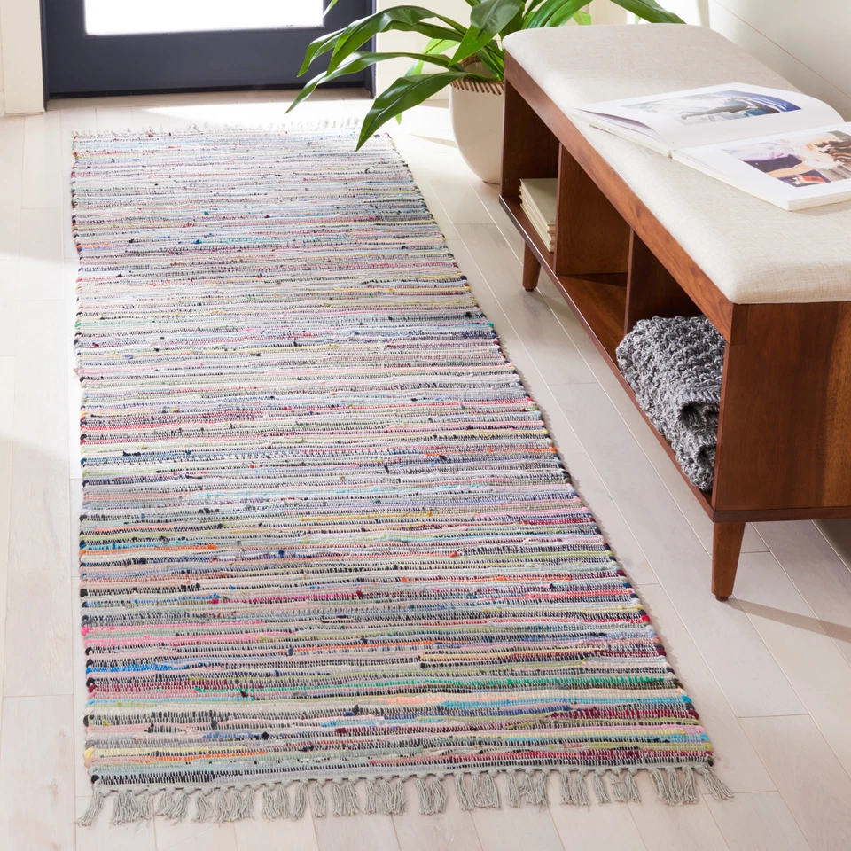 Safavieh Rag Rug GREY / MULTI 2'-3" X 14' Runner - RAR121M-214 - Image 1 of 3