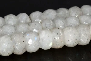 8x5MM Genuine Natural Labradorite Bead Madagascar A Faceted Rondelle Beads 15.5" - Picture 1 of 6