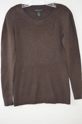 Suéter Elena Solano Marrón Cuello Barco 100% Cachemira Manga Larga Talla S Foto 1 de 4