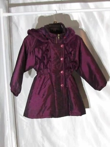 Big Chill Girls Grape Satin Puffer Coat with Velvet Accents Size 6 - Picture 1 of 6