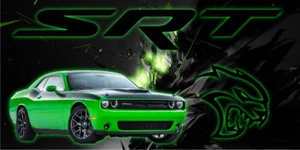 Dodge Challenger Hellcat SRT Vinyl Garage Banner Man Cave Sign - Picture 1 of 3