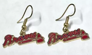 Atlanta Braves Earrings Baseball - Picture 1 of 3