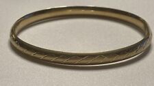 Michael Anthony 14K Yellow Gold Hinged Bangle Bracelet Etched Woven Design
