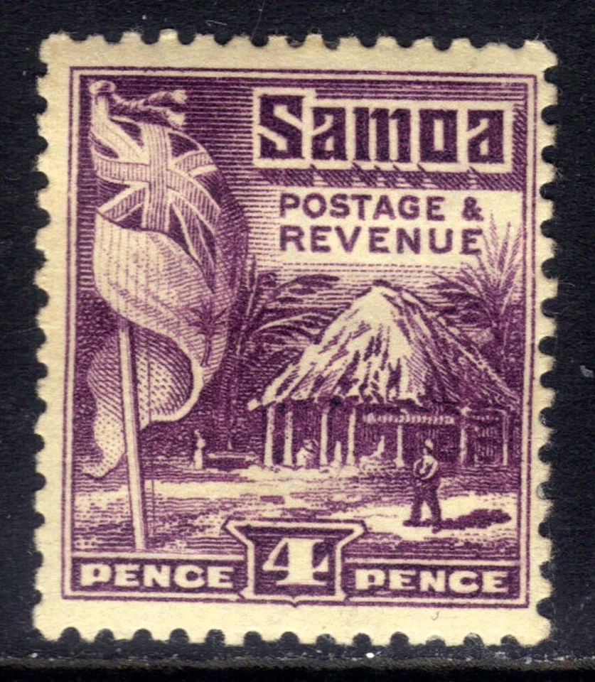 Samoa 1921 KGV  4d Violet Native Hut MM SG 159 ( D1145 ) - Image 1 of 1