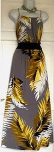 WALLIS KEYHOLE FRONT FERN LEAVES JERSEY MAXI PARTY DRESS SIZE 18 - Picture 1 of 6