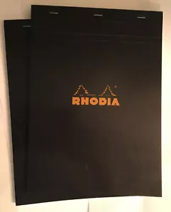 2 Rhodia Staplebound Notebooks 8 1/4 x 11 3/4 Graph Black - Picture 1 of 2