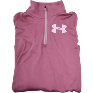 Under Armour Hoodie UA HeatGear Half Zip Sweatshirt Girls Small Pink 1327954-669 - Picture 1 of 3
