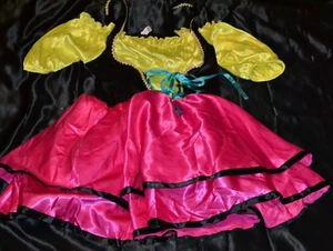 Vestido de princesa para niñas rosa y amarillo disfraz de Halloween para niños talla 11-12-13 - Imagen 1 de 2