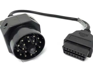 Obd Cable 35 cm Obd 2 Socket for BMW 20pin in Black for Car Diagnosis - Picture 1 of 6