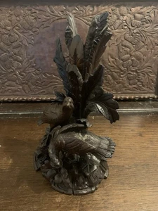 Antique Black Forest carved wooden Candlestick Holder / epergne - Bird Carvings - Picture 1 of 13