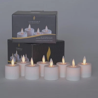 Luminara Moving Flicker Led Tea Lights Battery Operated with Timer for Wedding - Image 1 of 4