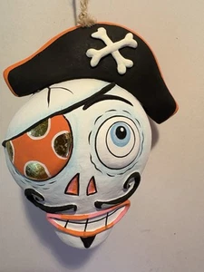 Glitterville Studios Kooky Pirate Head Ornament Halloween by Stephen Brown 6"L - Picture 1 of 5