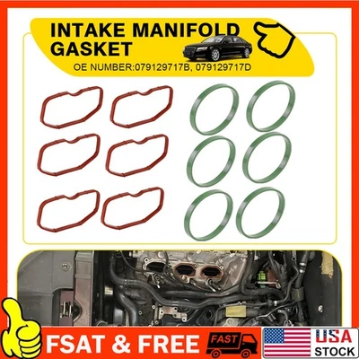 6*Upper & 6*Lower Intake Manifold Gaskets For Audi 3.0T Q5 Q7 A8 A7 A6 S4 S5 SQ5 — 第 1/4 张图片