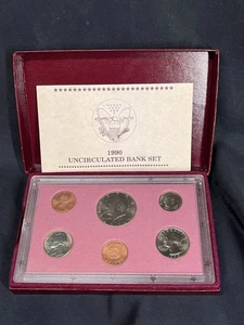 1990 D Uncirculated Bank Set in original box, and plastic case with COA - Picture 1 of 1