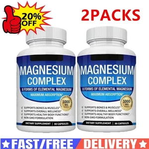 2x Magnesium Komplex 1000mg - 8 Formen von elementarem Magnesium - 90 Kapseln - Bild 1 von 10