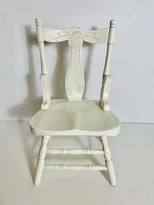 DOLL FIDDLEBACK SHAKER STYLE  Chair Small Antique Doll Prop Plant Stand Wooden - Image 1 of 4